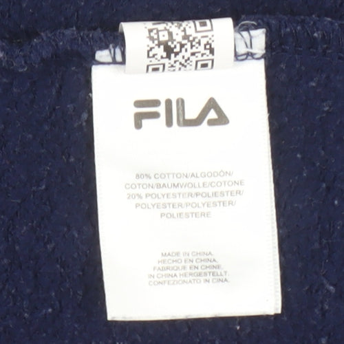 Fila Women's Blue Colourblock Logo Pullover Sweatshirt XS