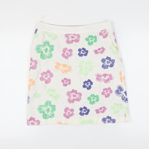 White Stuff Women's Multicoloured Floral Skirt Size 10