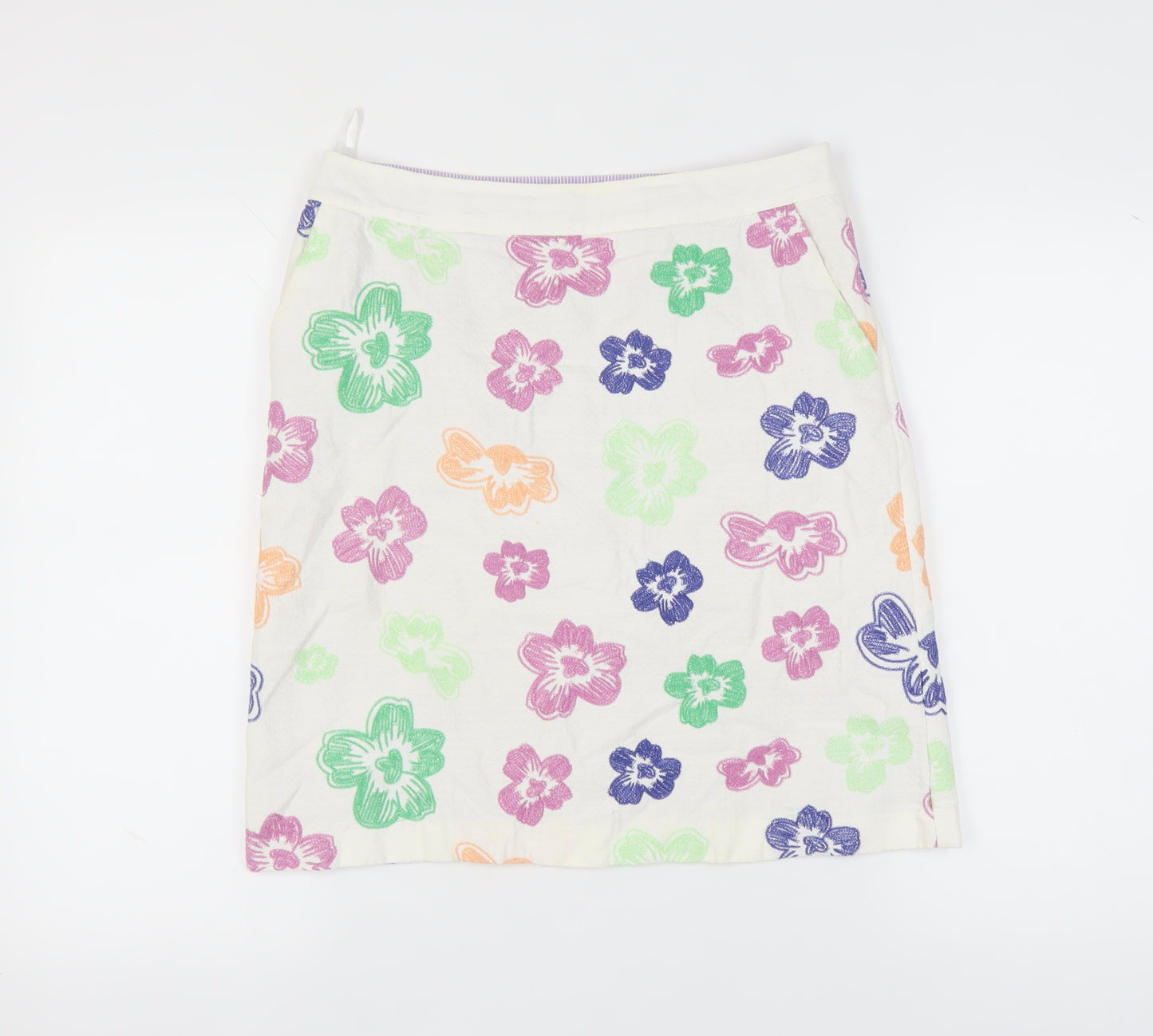 White Stuff Women's Multicoloured Floral Skirt Size 10
