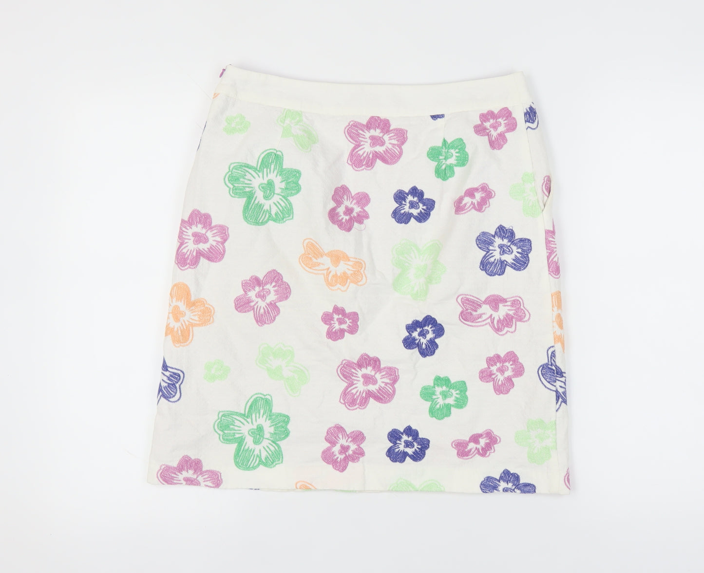 White Stuff Women's Multicoloured Floral Skirt Size 10