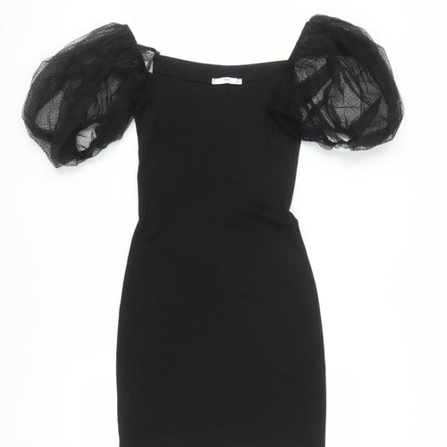 MNG Women's Black Bodycon Dress S Off Shoulder