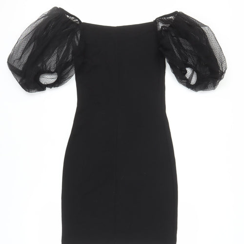 MNG Women's Black Bodycon Dress S Off Shoulder