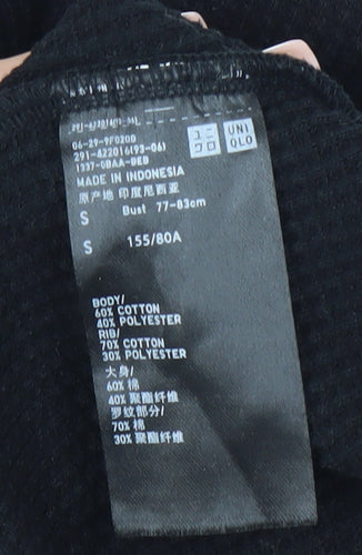 Uniqlo Women's Black Midi Dress S Casual Knit