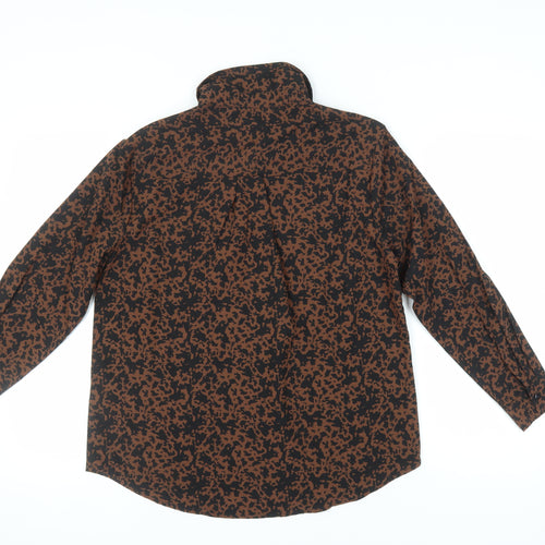 Brave Soul Women's Brown Animal Print Button-Up Shirt