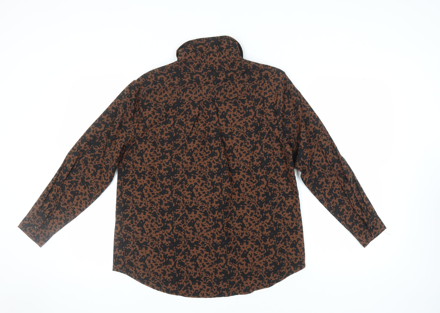 Brave Soul Women's Brown Animal Print Button-Up Shirt