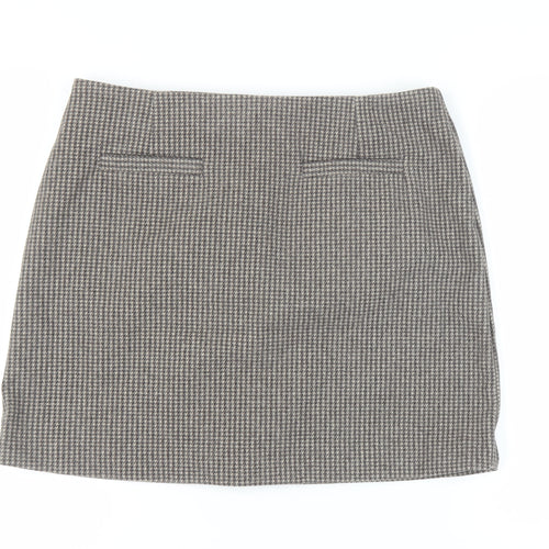 Next Women's Grey Herringbone Pencil Skirt Size 16 Tall