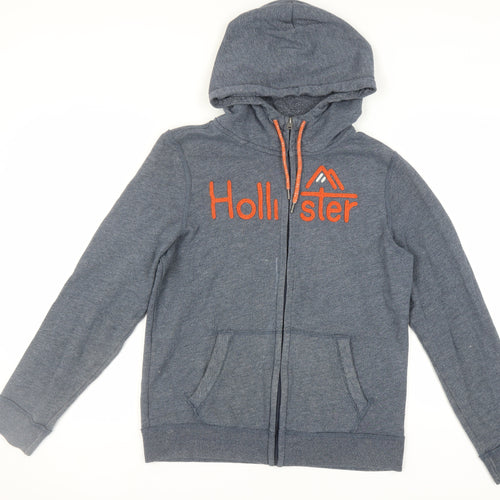Hollister Men's Grey Full Zip Hoodie M