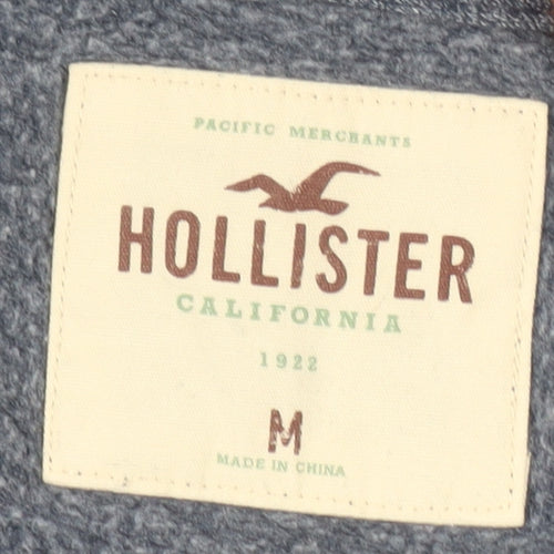 Hollister Men's Grey Full Zip Hoodie M