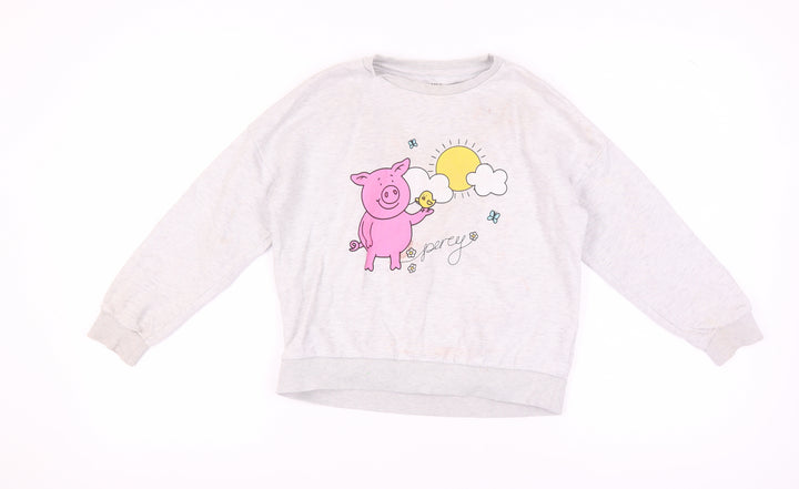 Marks and Spencer Girls' Grey Animal Print Sweatshirt, Size 10Y