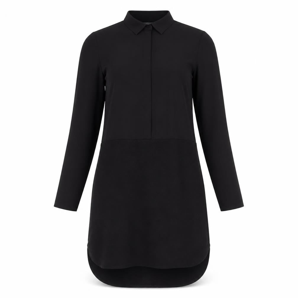 Front view of Laura Ashley Women's Black Shirt Dress, size 8
