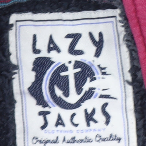 Lazy Jacks Unisex Red Henley Sweatshirt M