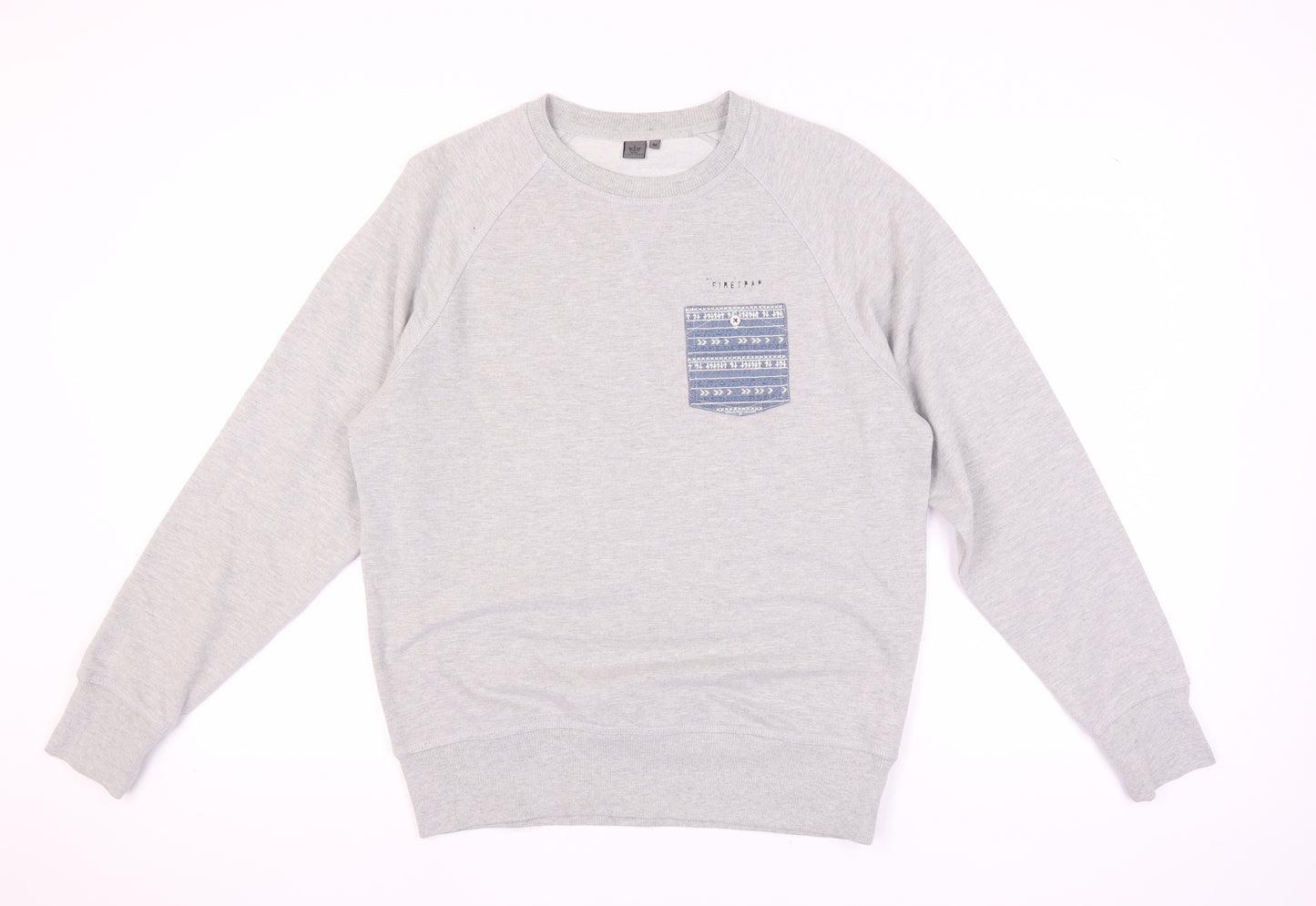 Firetrap Men's M Grey Sweatshirt Pullover, Logo Accent