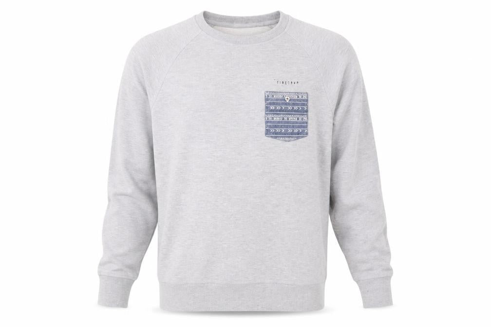 Front view of Firetrap Men's M Grey Sweatshirt Pullover, Logo Accent