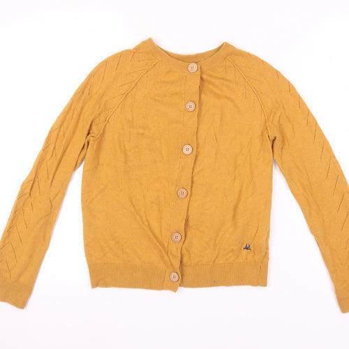 Mantaray Women's Gold Cardigan, Size 8, Long Sleeve