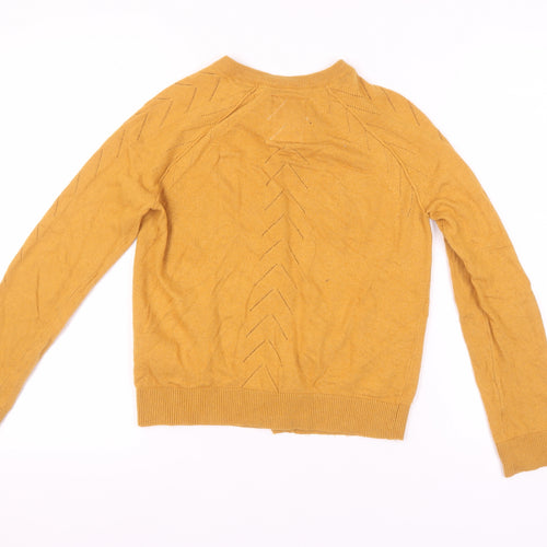 Mantaray Women's Gold Cardigan, Size 8, Long Sleeve