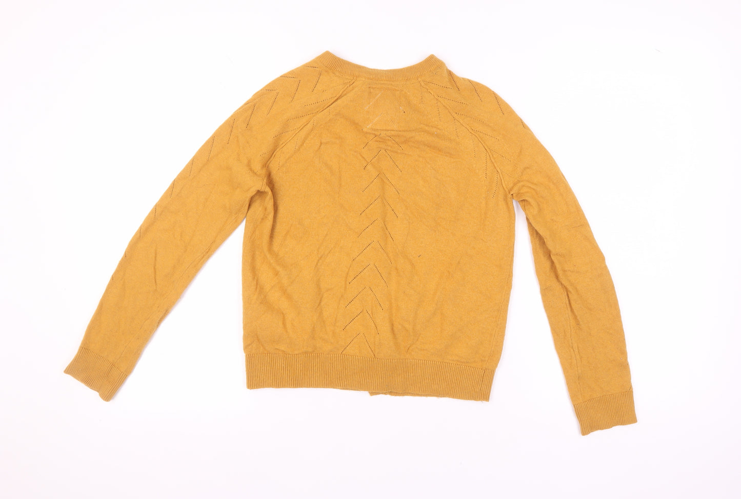 Mantaray Women's Gold Cardigan, Size 8, Long Sleeve