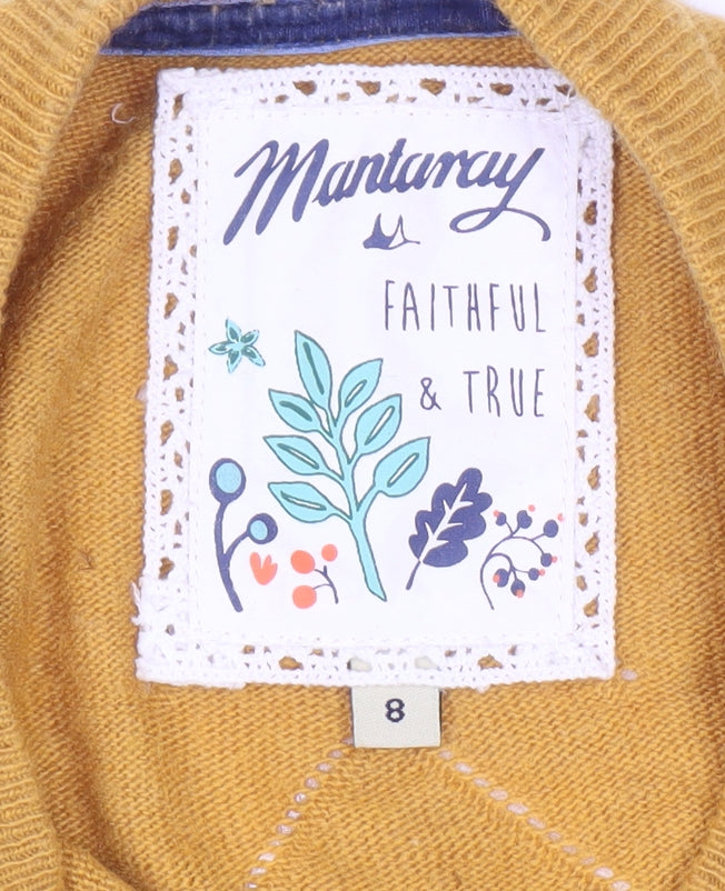 Mantaray Women's Gold Cardigan, Size 8, Long Sleeve