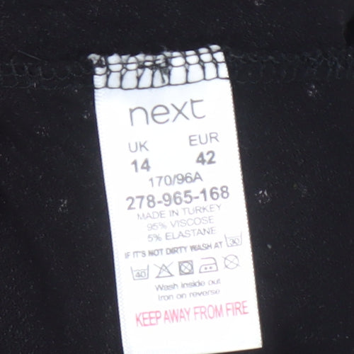 Next Women’s Black Wrap Dress UK 14 Polka Dot