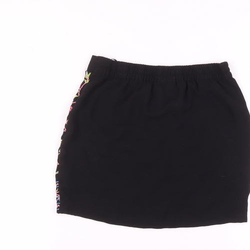 Vero Moda Women's Black Floral Embroidered Skirt