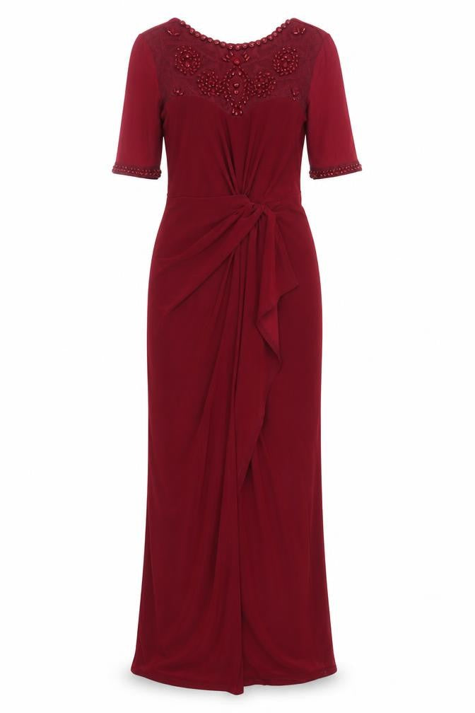 Monsoon Women's Red Maxi Dress Size 8 Elegant Party Wear