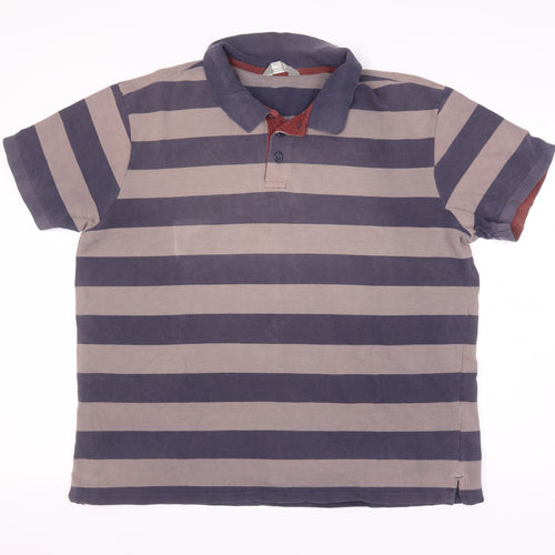 Mountain Warehouse Men’s Blue Striped XL Polo Shirt