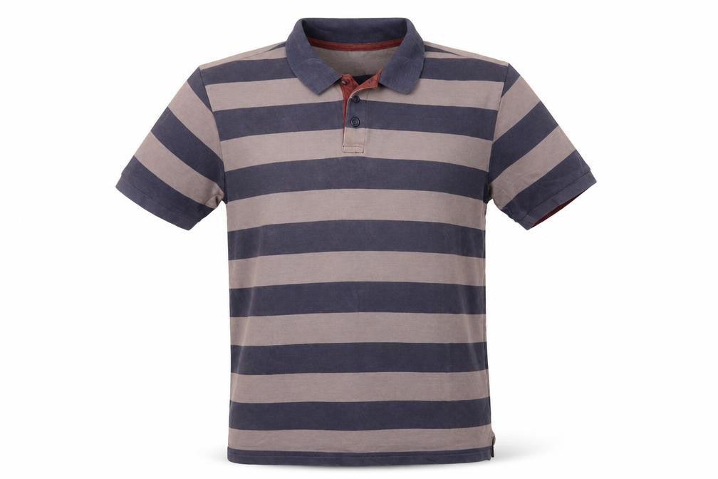 Front view of Mountain Warehouse Men’s Blue Striped XL Polo Shirt