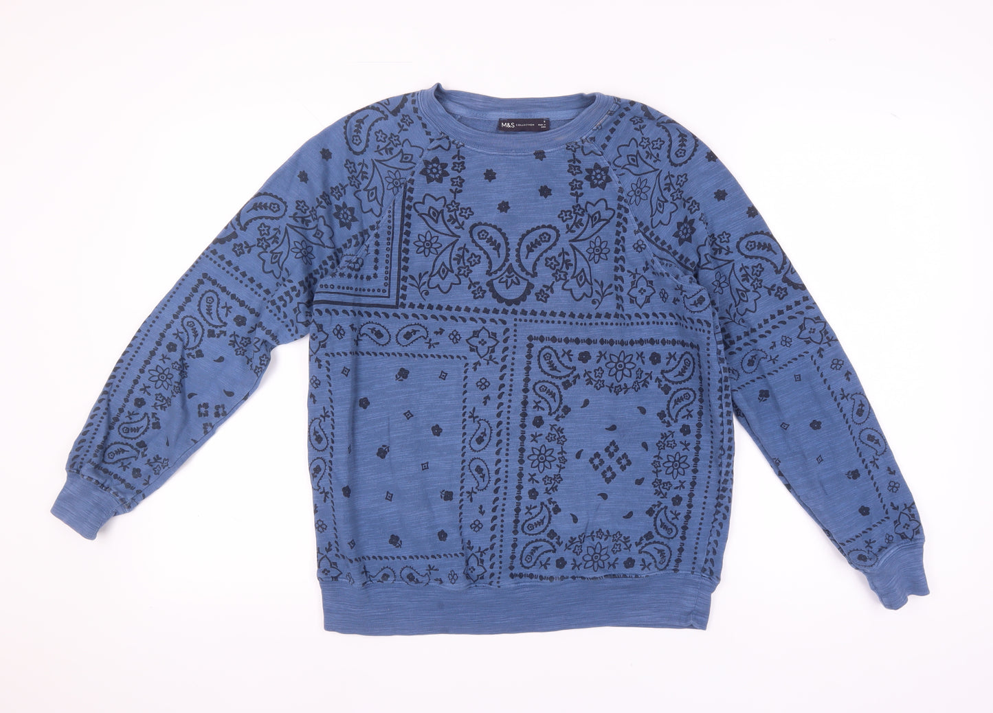 Marks and Spencer Blue Geometric Sweatshirt - Women, Size 8