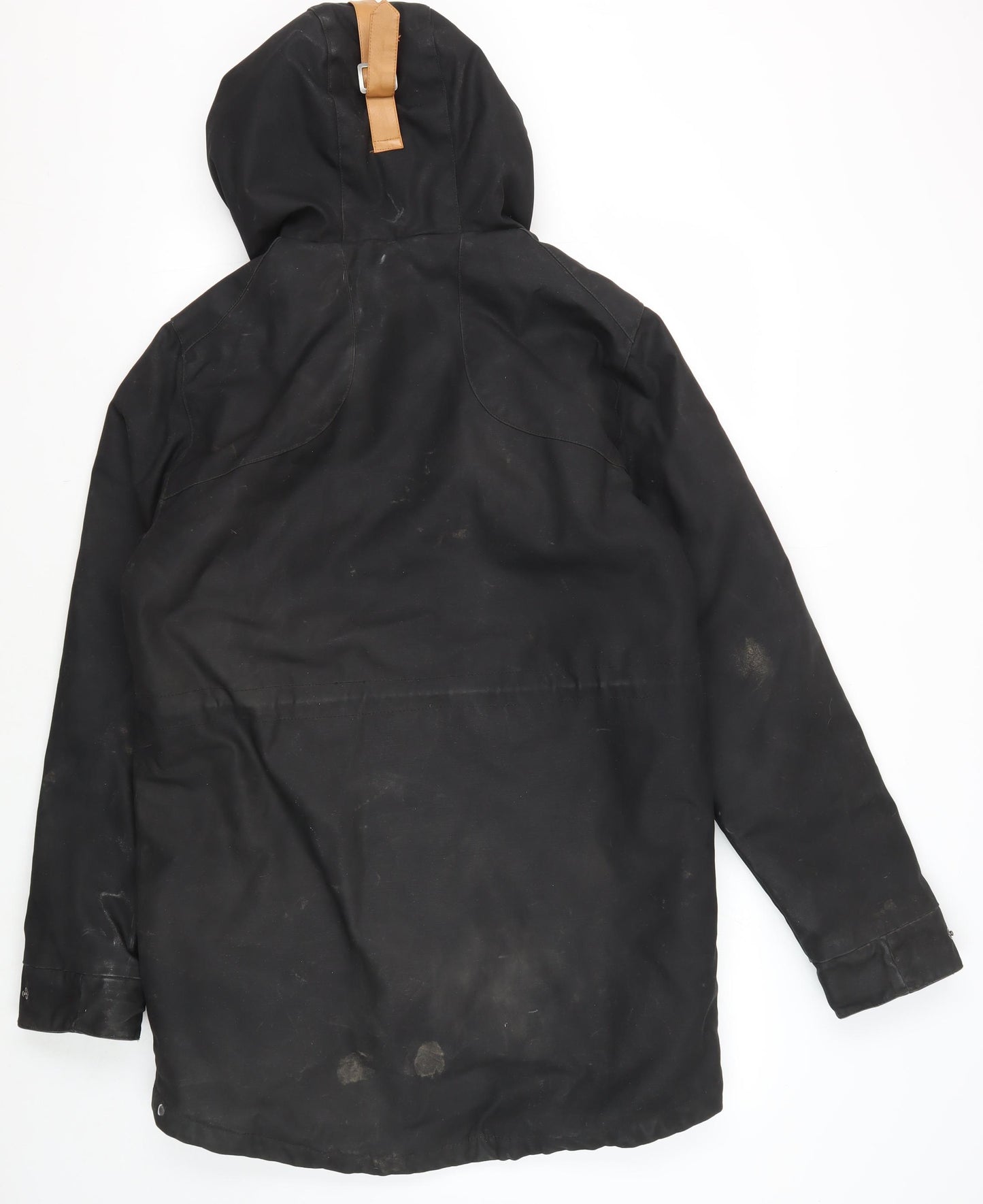 Colour Wear Men's Black Hooded Parka Jacket S