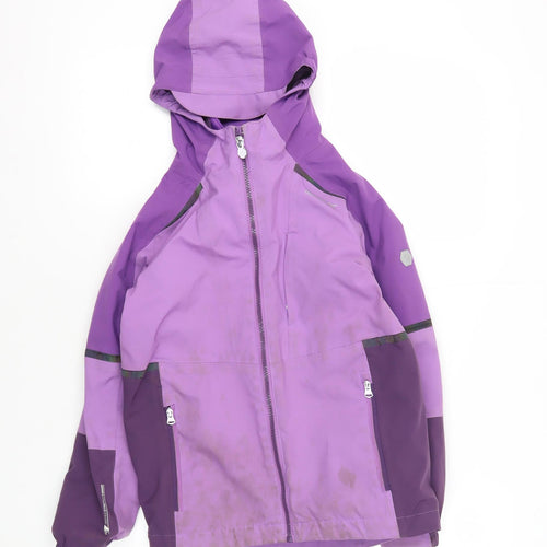 Regatta Girls Purple Puffer Jacket 10 Years - Hooded & Lined