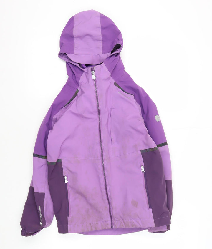 Regatta Girls Purple Puffer Jacket 10 Years - Hooded & Lined