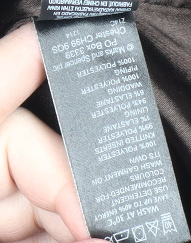 Marks and Spencer Women's Brown Quilted Hooded Jacket Size 14