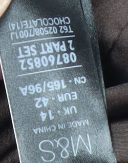 Marks and Spencer Women's Brown Quilted Hooded Jacket Size 14