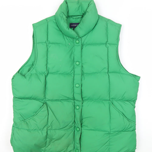 Lands' End Women's Green Puffer Waistcoat Size 10
