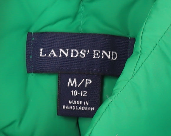 Lands' End Women's Green Puffer Waistcoat Size 10