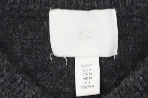 H&M Women's Grey Beaded Pullover Jumper - Size M