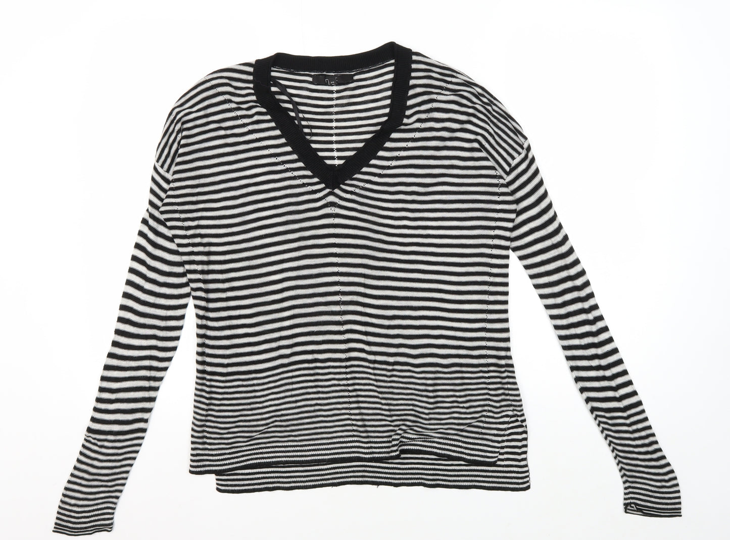 Next Women's Black Striped Pullover Jumper Size 12