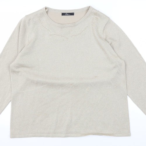 Bm Collection Women's Beige Pullover Jumper L