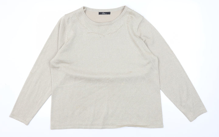 Bm Collection Women's Beige Pullover Jumper L