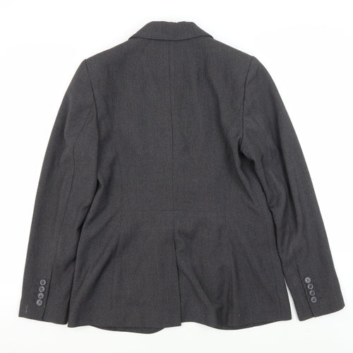 Marks and Spencer Women's Grey Blazer, Size 12, Single-Breasted