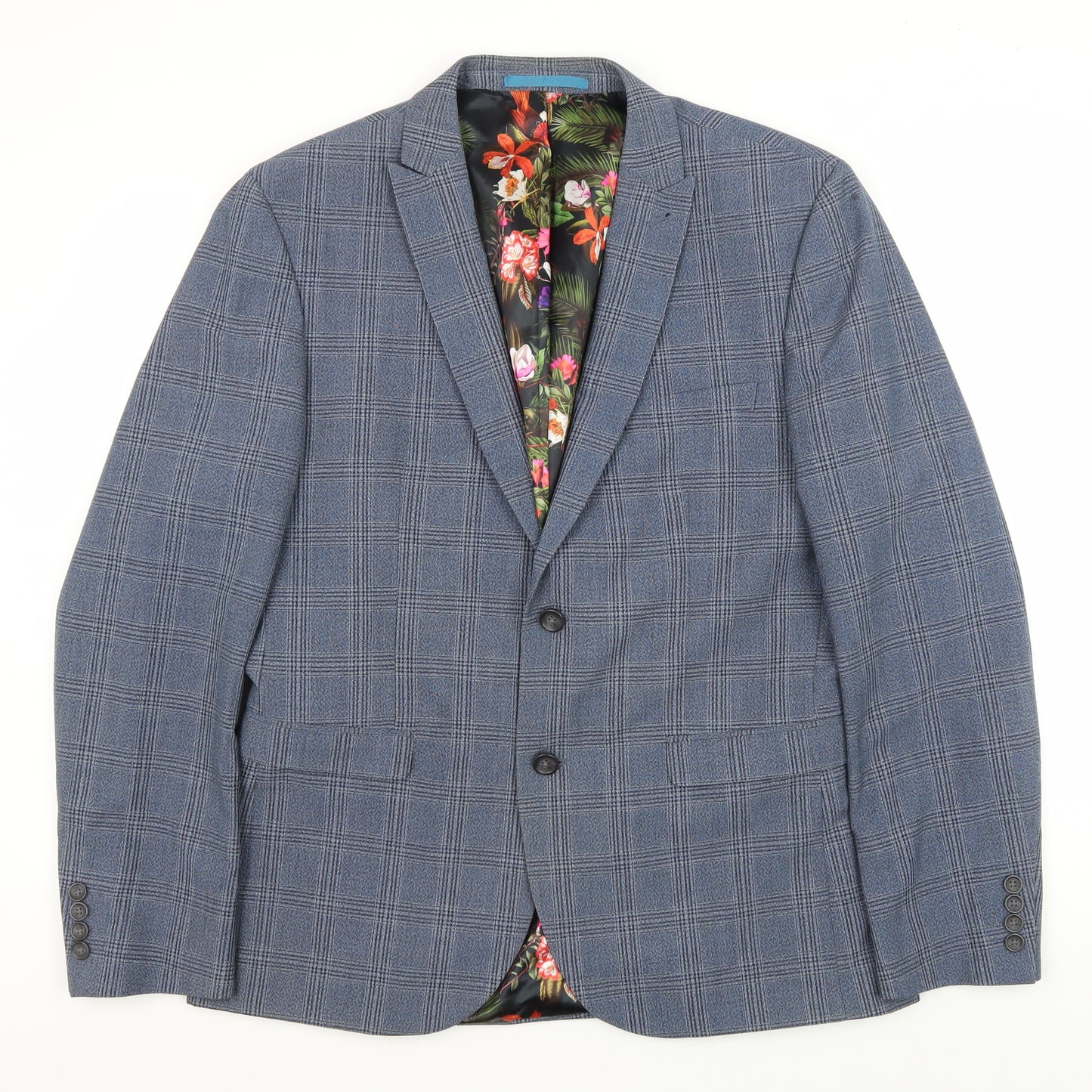 Next Men's Blue Check Slim Fit Blazer 42R