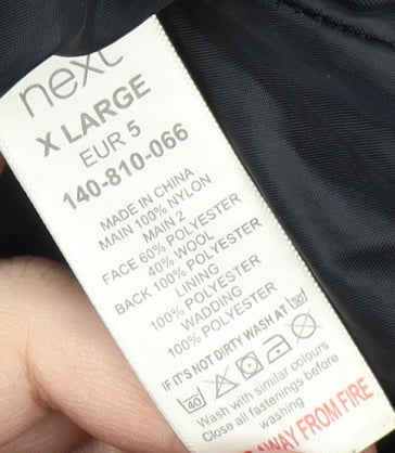 Next Men's Blue XL Puffer Jacket with Hood & Zips