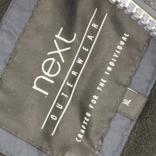 Next Men's Blue XL Puffer Jacket with Hood & Zips