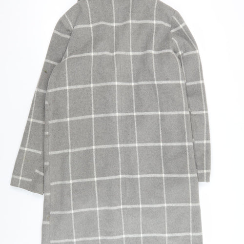 Elle Women's Grey Check Coat, Size 14, Button Closure