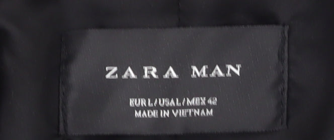 Zara Man Black Blazer Men's L Single-Breasted Formal