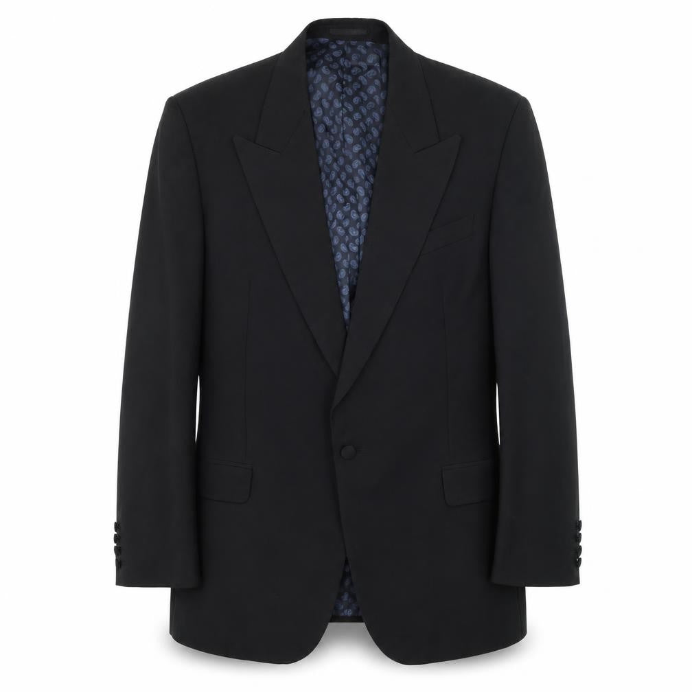 Moss Bros Men's Black Tuxedo Blazer 44R Shawl Lapel Formal