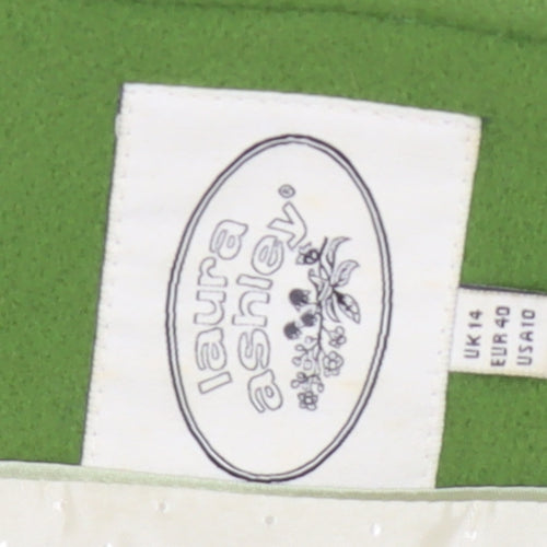 Laura Ashley Women's Green Long Overcoat Size 14