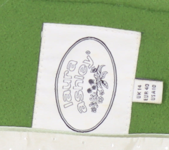 Laura Ashley Women's Green Long Overcoat Size 14