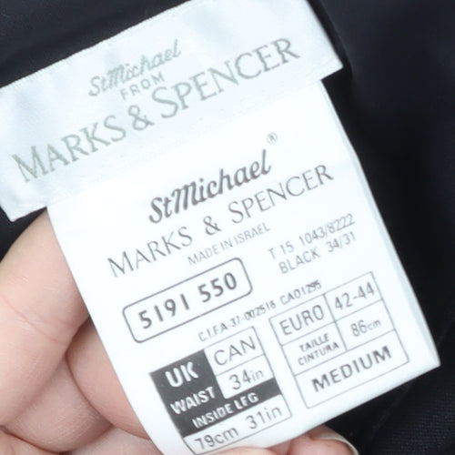 Marks & Spencer Men's Black Medium Dress Pants