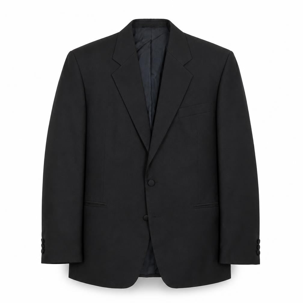 Front view of Nicholas Rowe Men's Black Tuxedo Blazer, size 42R