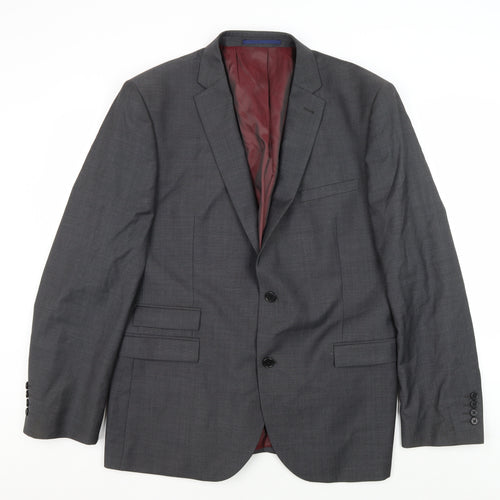 Next Men's Grey Blazer 44R Regular Fit